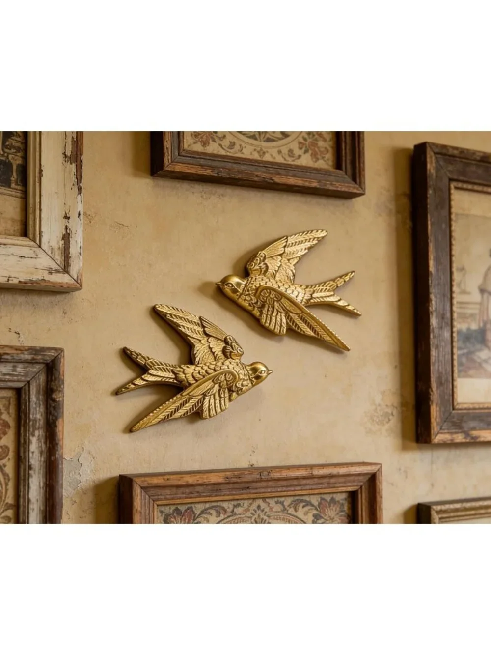 Elegant Gold Swallow Bird Wall Sculptures Set of 2 | Perfect for Home Decor